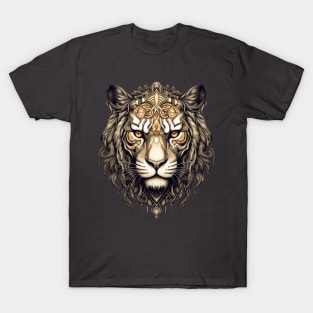 Golden tribal tiger face T-Shirt